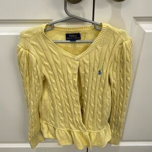 Ralph Lauren Polo sweater/cardigan size 6x great condition. Yellow